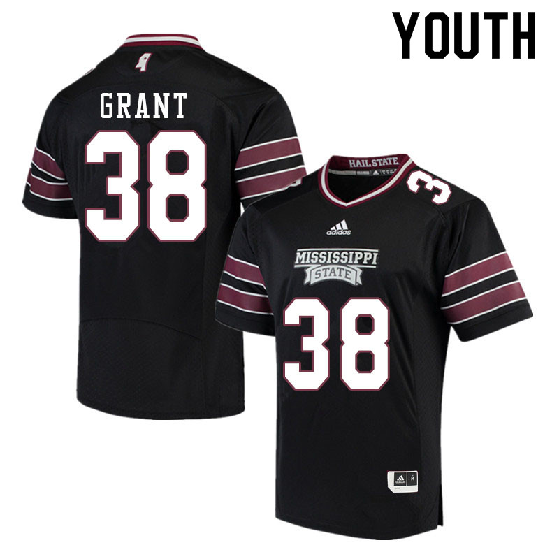 Youth #38 Cason Grant Mississippi State Bulldogs College Football Jerseys Sale-Black - Click Image to Close